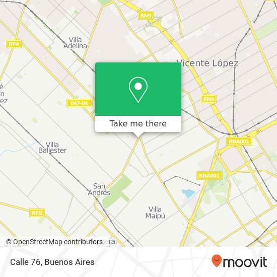 Calle 76 map