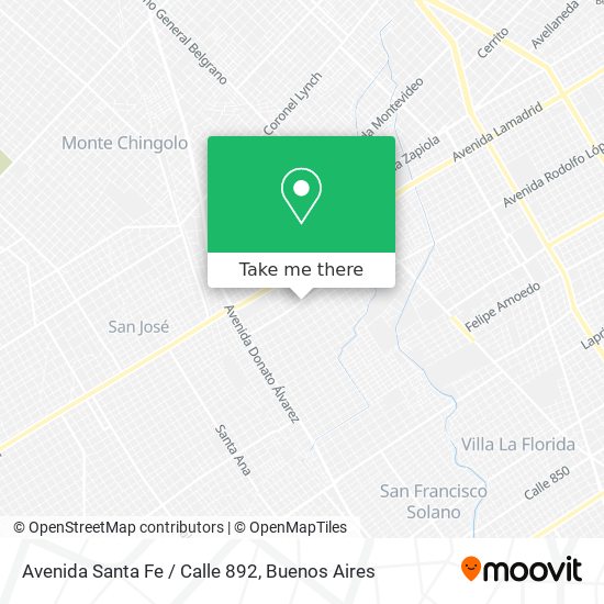 Mapa de Avenida Santa Fe / Calle 892