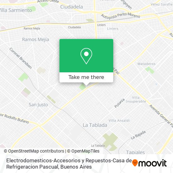 Mapa de Electrodomesticos-Accesorios y Repuestos-Casa de Refrigeracion Pascual