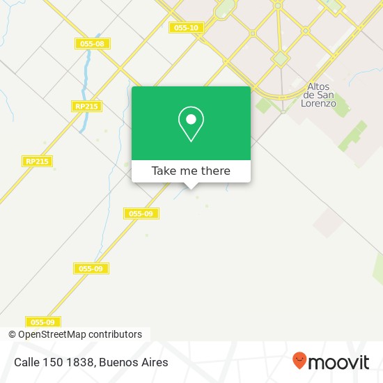 Calle 150 1838 map