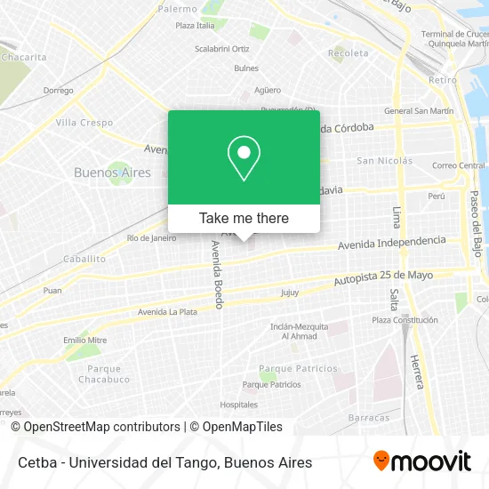 Mapa de Cetba - Universidad del Tango