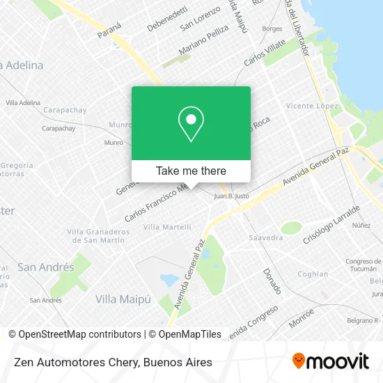 Mapa de Zen Automotores Chery