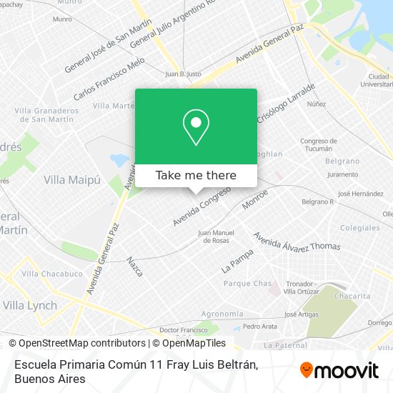 Escuela Primaria Común 11 Fray Luis Beltrán map
