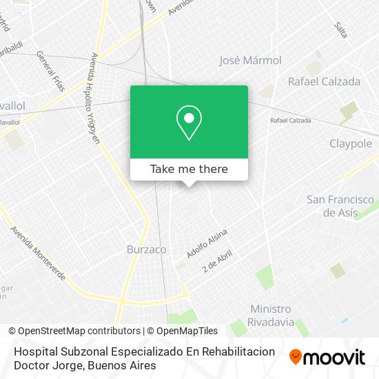 Mapa de Hospital Subzonal Especializado En Rehabilitacion Doctor Jorge