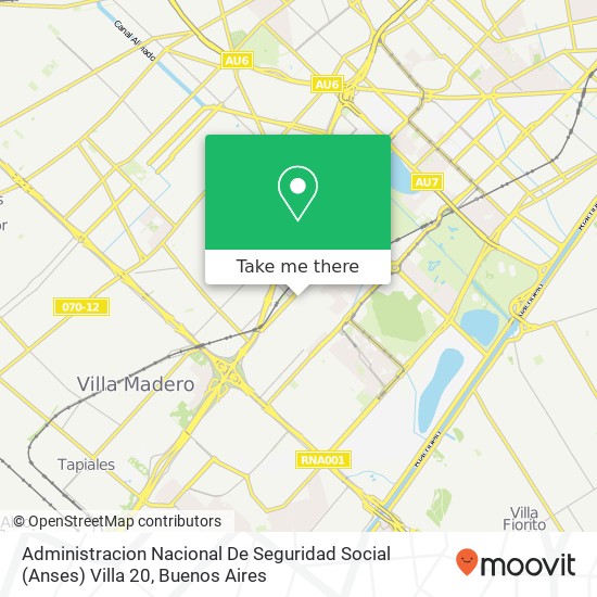 Mapa de Administracion Nacional De Seguridad Social (Anses) Villa 20