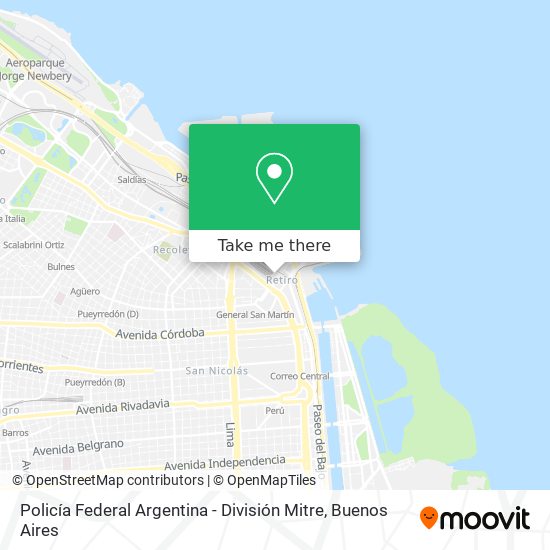 Policía Federal Argentina - División Mitre map