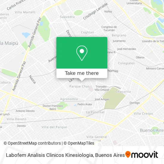Mapa de Labofem Analisis Clinicos Kinesiologia