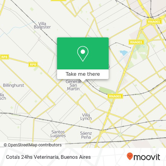 Cota's 24hs Veterinaría map