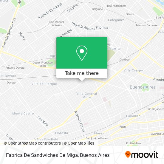 Mapa de Fabrica De Sandwiches De Miga