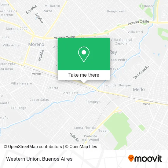 Mapa de Western Union