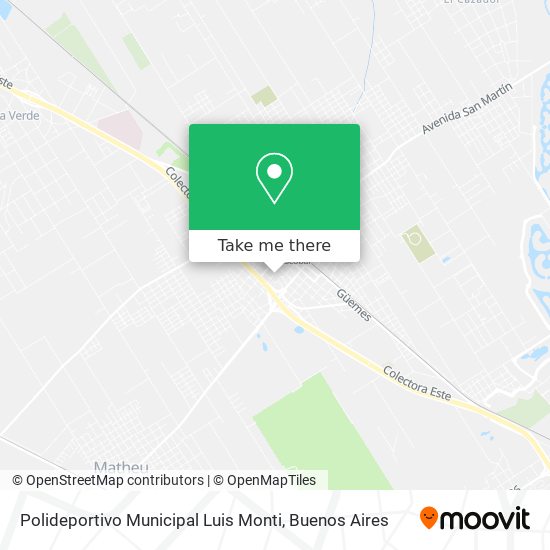Mapa de Polideportivo Municipal Luis Monti