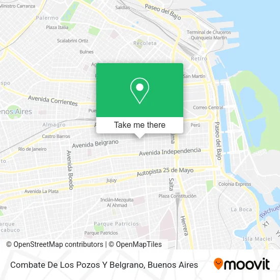 Mapa de Combate De Los Pozos Y Belgrano