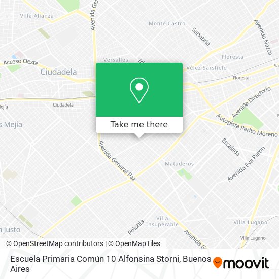 Escuela Primaria Común 10 Alfonsina Storni map