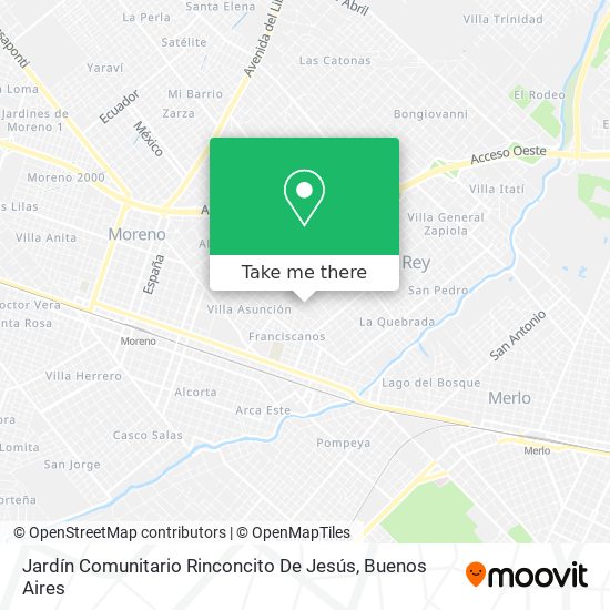 Jardín Comunitario Rinconcito De Jesús map