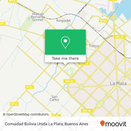 Comuidad Bolivia Unida La Plata map