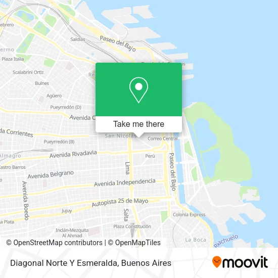 Mapa de Diagonal Norte Y Esmeralda