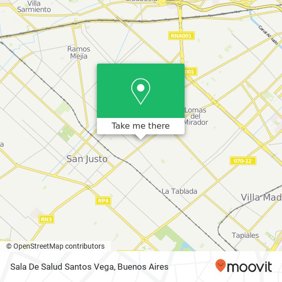 Mapa de Sala De Salud Santos Vega