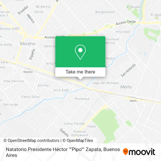 Mapa de Natatorio Presidente Héctor ""Pipo"" Zapata