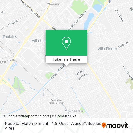 Hospital Materno Infantil ""Dr. Oscar Alende"" map