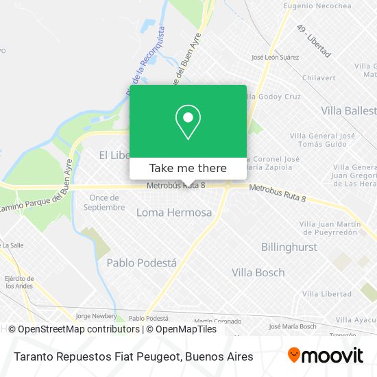 Taranto Repuestos Fiat Peugeot map