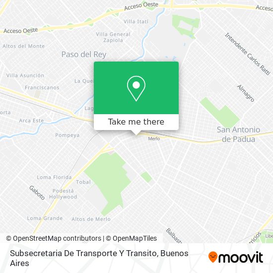 Subsecretaria De Transporte Y Transito map