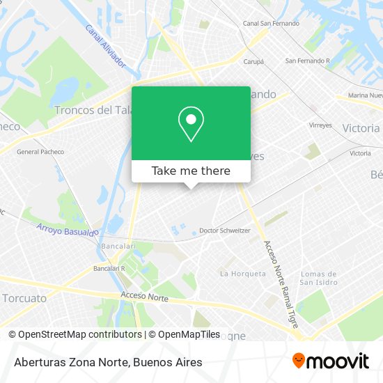 Aberturas Zona Norte map