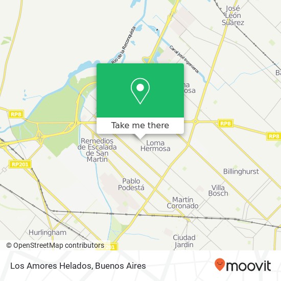 Los Amores Helados map