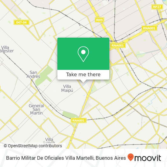 Barrio Militar De Oficiales Villa Martelli map