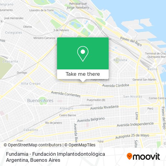 Mapa de Fundamia - Fundación Implantodontológica Argentina