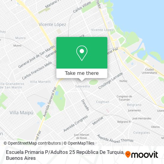 Escuela Primaria P / Adultos 25 República De Turquia map