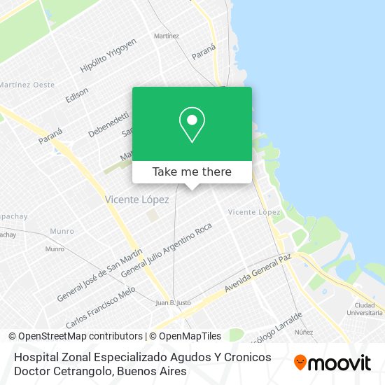 Hospital Zonal Especializado Agudos Y Cronicos Doctor Cetrangolo map