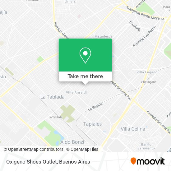 Oxigeno Shoes Outlet map