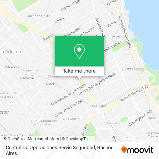Mapa de Central De Operaciones Servin Seguridad