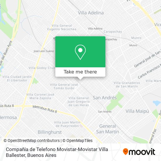 Compañía de Telefono Movistar-Movistar Villa Ballester map