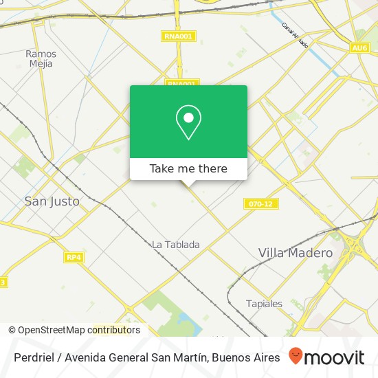 Mapa de Perdriel / Avenida General San Martín