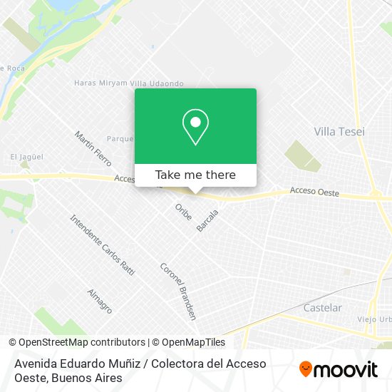 Avenida Eduardo Muñiz / Colectora del Acceso Oeste map