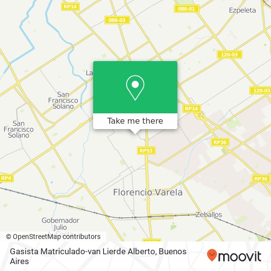 Gasista Matriculado-van Lierde Alberto map