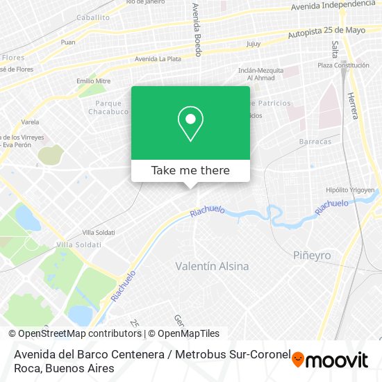 Mapa de Avenida del Barco Centenera / Metrobus Sur-Coronel Roca