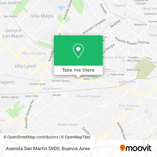 Mapa de Avenida San Martín 5900