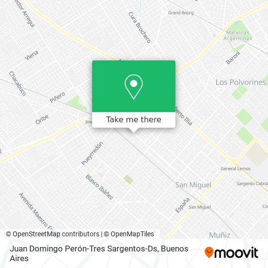 Juan Domingo Perón-Tres Sargentos-Ds map