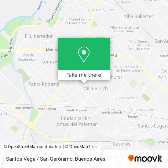 Santos Vega / San Gerónimo map