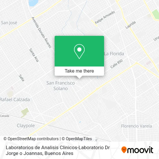 Mapa de Laboratorios de Analisis Clinicos-Laboratorio Dr Jorge o Joannas