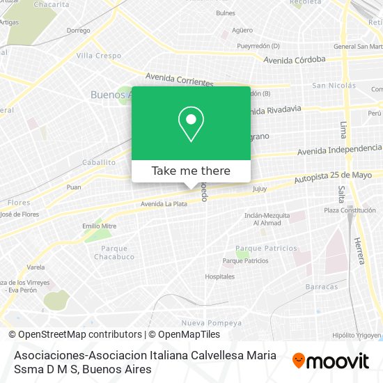 Asociaciones-Asociacion Italiana Calvellesa Maria Ssma D M S map