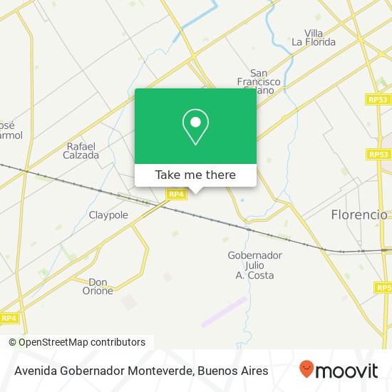 Mapa de Avenida Gobernador Monteverde