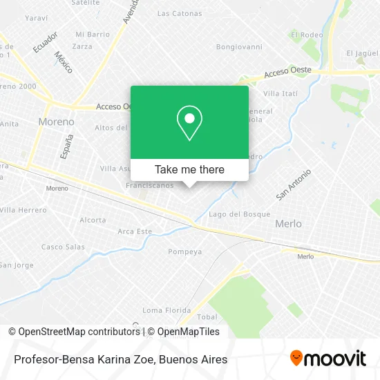 Profesor-Bensa Karina Zoe map