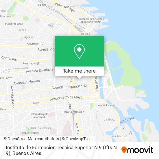 Mapa de Instituto de Formación Técnica Superior N 9 (Ifts N 9)