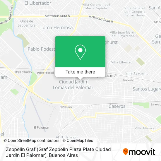 Mapa de Zeppelin Graf (Graf Zeppelin Plaza Plate Ciudad Jardin El Palomar)