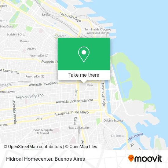 Mapa de Hidroal Homecenter