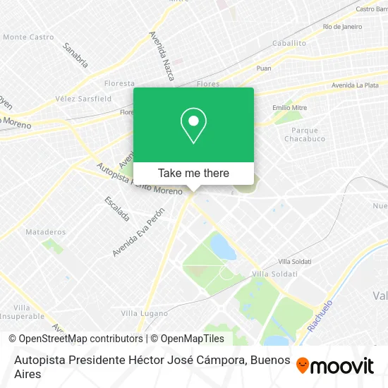 Mapa de Autopista Presidente Héctor José Cámpora