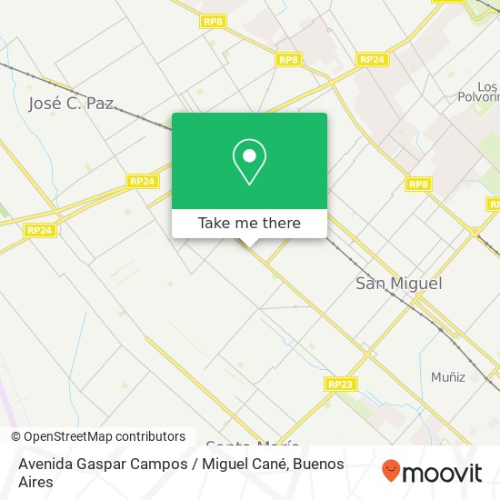 Avenida Gaspar Campos / Miguel Cané map